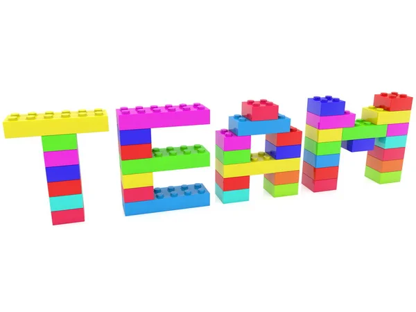 Team Concept Built Toy Bricks — Stock Photo, Image