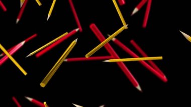 Sarı ve kırmızı dönen kalemler