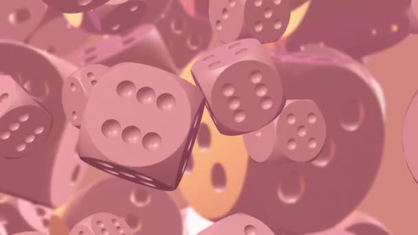 Rotating Pink Colored Dices — Stock Video