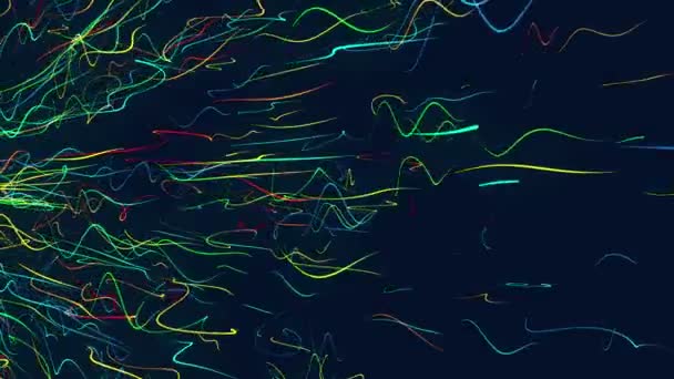 Flying Splines Varios Colores — Vídeo de stock