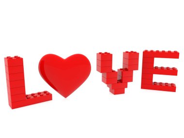 Aşk kavramı yapı oyuncak tuğla