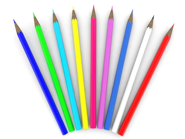 Rangée Crayons Colorés — Photo