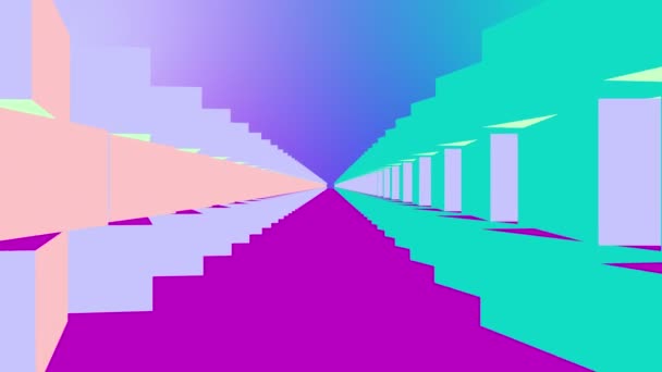 Abstract Moving Colorful Corridor — Stock Video