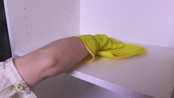 女性服のクローゼットを掃除 — ストック動画