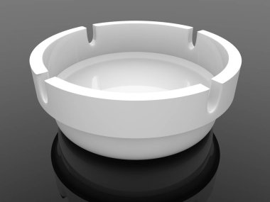 Siyah arkaplanda beyaz kül tablası