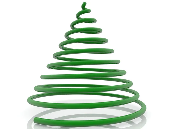 抽象的绿色螺旋形概念 — 图库照片