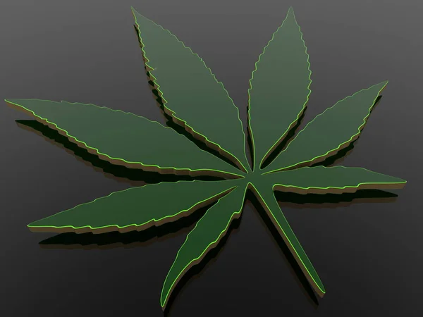 Concept Marijuana Leaf Dark Green — Stock Photo, Image