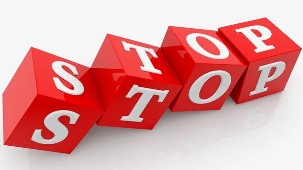 Stop Concept Cubes Red — Stock Photo, Image