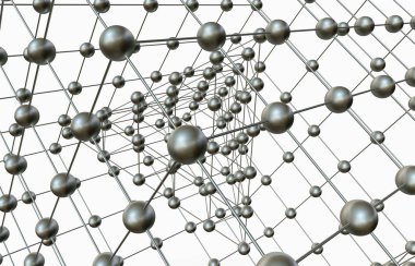 Atom ızgara yüzeyi gri renkte