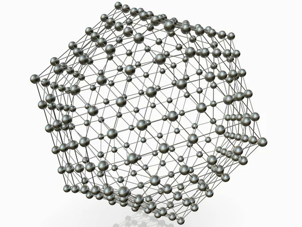 Абстрактний Багатокутник Сітки Атома Сірому — стокове фото