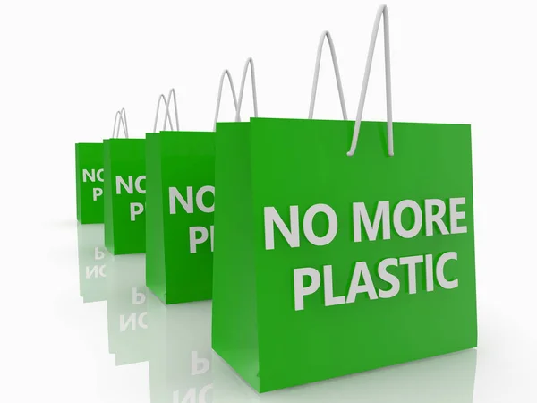 More Plastic Concept Green Shopping Bags — Stockfoto