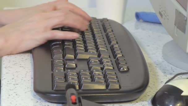 Hands Working Keyboard Hardware Desktop — Stock Video