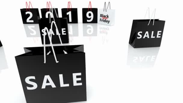 Black Friday Sale Concept Wit Stock Animatie Video — Stockvideo