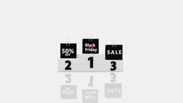 Shopping Bags Black Friday Concept — Stock Video
