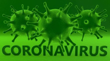 Yeşil arkaplanda Coronavirus kavramı
