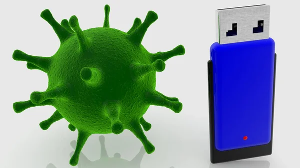 Concept Usb Flash Drive Virus — Stock Photo, Image