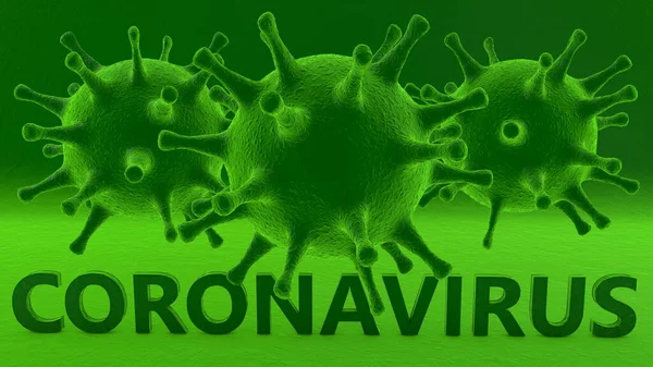 Концепція Коронавірусу Зеленому Тлі — стокове фото