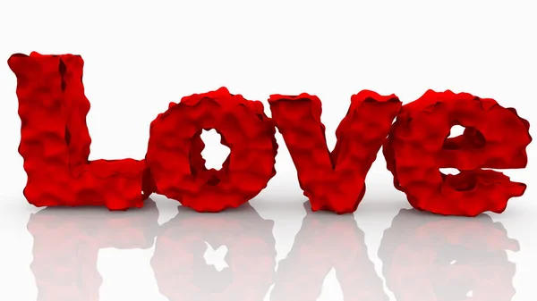 Deformando Letras Rojas Con Concepto Amor — Foto de Stock