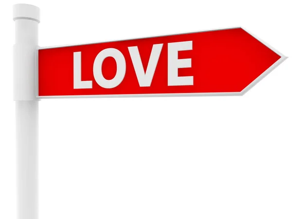 사랑의 개념으로 빨간색 흰색으로 표시된 표지판 — 스톡 사진