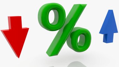 Yukarı ve aşağı iki ok ile yüzde