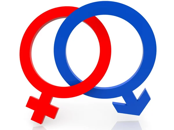 Twee Gendersymbolen Mannelijk Vrouwelijk Samen — Stockfoto