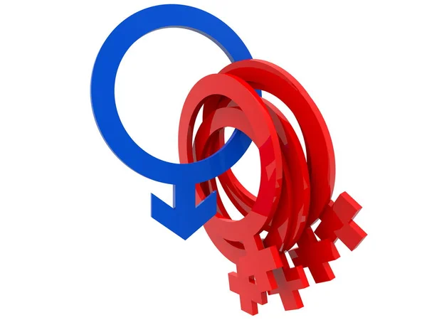 Concept Van Mannelijke Vrouwelijke Gendersymbolen — Stockfoto