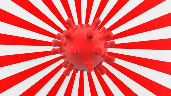 Güneş Patlaması Arka Planında Kırmızı Virüs — Stok fotoğraf