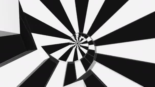 Streszczenie Hipnotycznego Tła Tunelu Czerni Bieli — Wideo stockowe