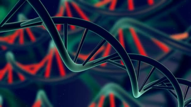 Dna Sarmalları Dönen Dna Şeritleri Mavi — Stok video