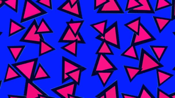 Abstrakte Rotierende Dreiecke Auf Blau — Stockvideo