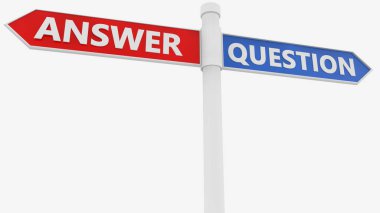 Yanıt ve soru konsepti olan işaret levhası