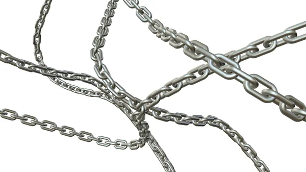 Concept Randomly Hanging Chains — Stock Photo, Image