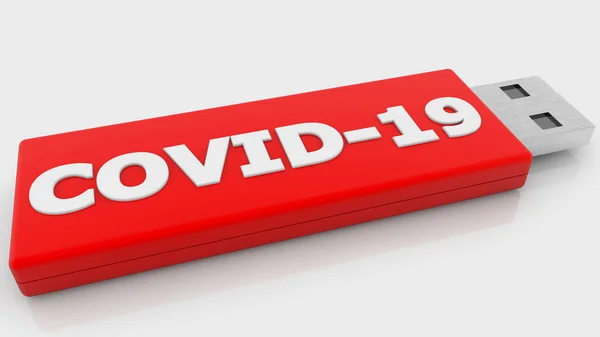 Covid19 Konseptli Usb Flash Disk — Stok fotoğraf