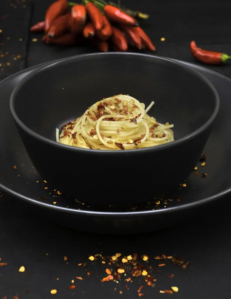 Spaghetti Garlic Oil Pepper — Stock Photo, Image