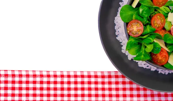 Fresh Salad Tomatoes Parmesan Grain — Stock Photo, Image