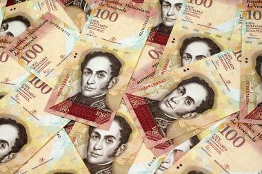 Venezuelan currency close up clipart