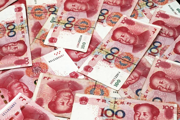 Čínský jüan měna zblízka — Stock fotografie