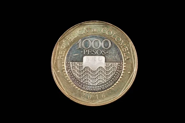 콜롬비아 1000 페소를 닫기 동전 — 스톡 사진