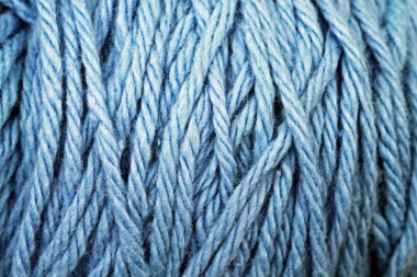 Bebek mavisi iplik doku yakın çekim