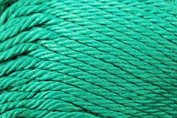Turquoise Yarn Texture Close Up — Stock Photo, Image