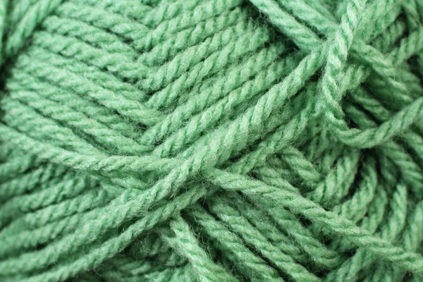 Emerald Yarn Texture Close Up — Stock Photo, Image