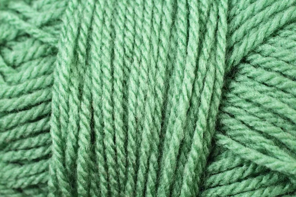 Green Yarn Texture Close Up — Stock Photo, Image