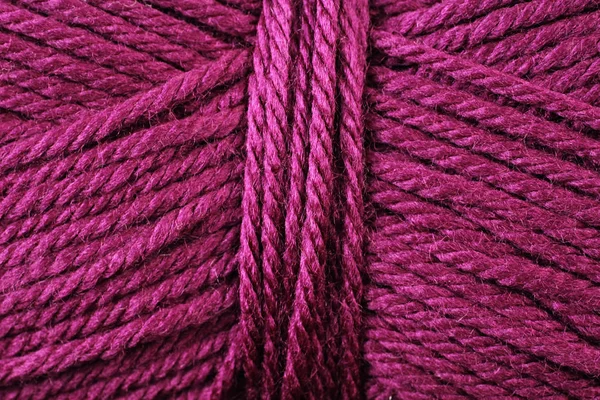 Magenta Yarn Texture Close Up — Stock Photo, Image