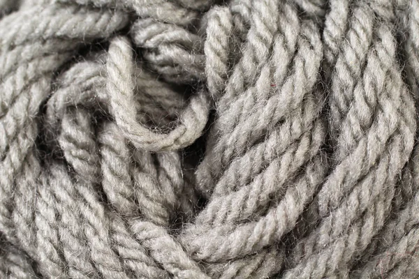 Gray Yarn Texture Close Up — Stock Photo, Image