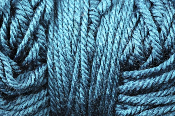 Sapphire Yarn Texture Close Up — Stock Photo, Image