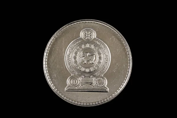 Close Image Two Sri Lanka Rupee Coin Macro Shot Black — Stock Photo, Image