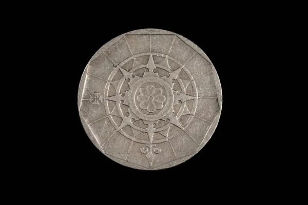 Ένα Παλιό Νόμισμα Των Είκοσι Εσκούδων Από Την Πορτογαλία Τραβηγμένο — Φωτογραφία Αρχείου