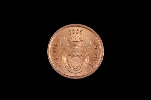 Close Macro Image Copper Colored South African Five Cent Coin — Stock Photo, Image