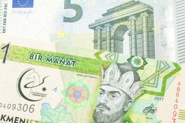 Türkmenistan 'dan yeşil bir banknot Avrupa Birliği merkez bankasından gelen beş avroluk banknotla makroyu kapatıyor