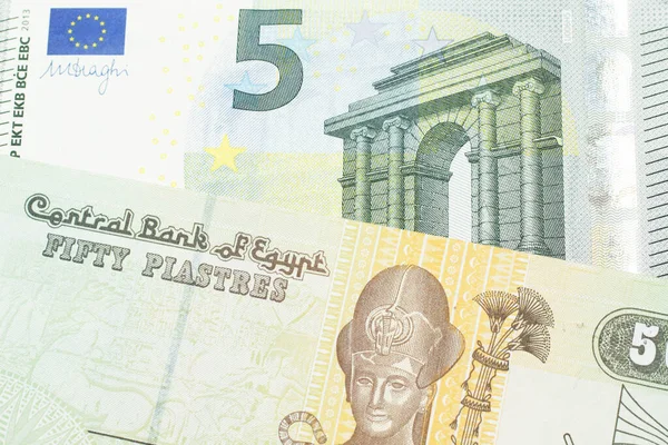 Nahaufnahme Einer Farbenfrohen Fünfzig Euro Banknote Aus Ägypten Nahaufnahme Makro — Stockfoto